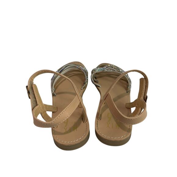Size 2 Mix No6 Girls Sandals Rhinestones Flat Stella Strappy - Picture 4 of 11